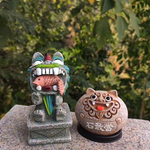 降魔 风狮爷泰山石敢当中国风创意摆件室内补角镇宅桌面石头 同款