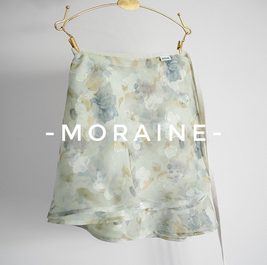 moraine梦莲芭蕾一片式弹力系带原创印花芭蕾舞体服长裙 莫奈花园