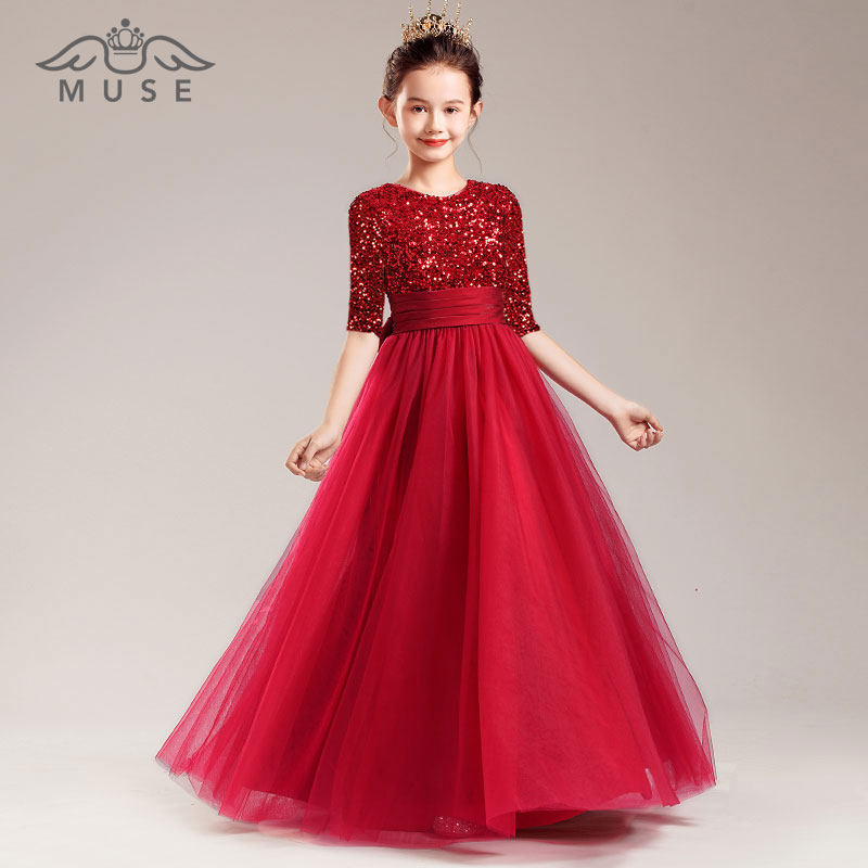 儿童礼服女童高端公主裙红色钢琴考级演出服女孩主持生日礼服长裙,童装/婴儿装/亲子装,儿童礼服,淘宝优惠券,粉丝福利购,淘宝优惠卷