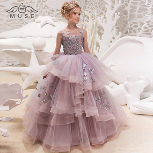 MUSE新小主持人礼服儿童晚礼服走秀钢琴演出服女童夏季公主裙生日