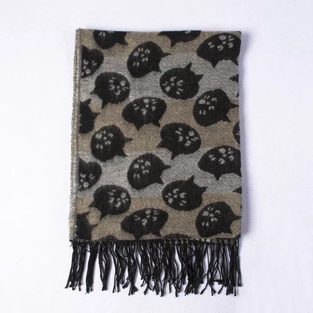 thumbnail for Cute Cat Autumn and Winter Cartoon College Style Soft Girl Scarf Japanese Luxury Brand Ne-Net Surprised Cat Unisex Couple Style