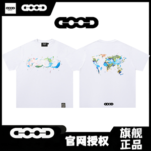 GOODBRAND 2026SS立体宝石字母涂鸦拉浆地图泼墨短袖T恤 男女情侣