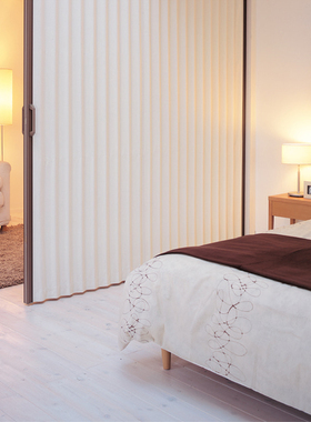 立川日式创意卧室厨房卫生间折叠推拉pvc软门步入式衣柜门