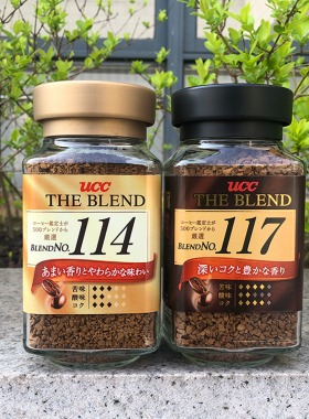 日本进口悠诗诗UCC117/114速溶咖啡瓶装美式无蔗糖纯黑咖啡粉90g