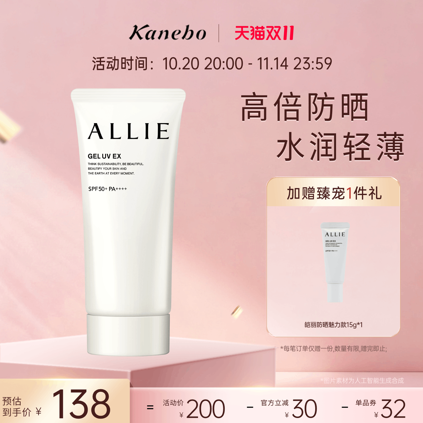 皑丽时美采水凝防晒乳魅力款防晒