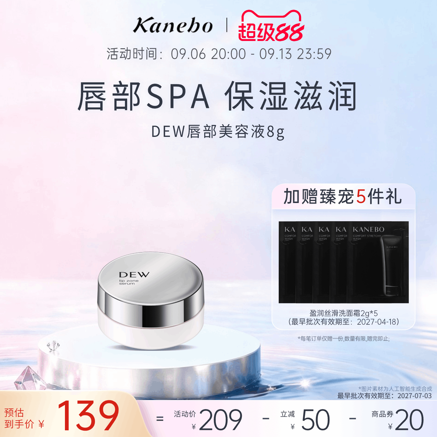 Kanebo嘉娜宝DEW朵雾唇部美容液图片