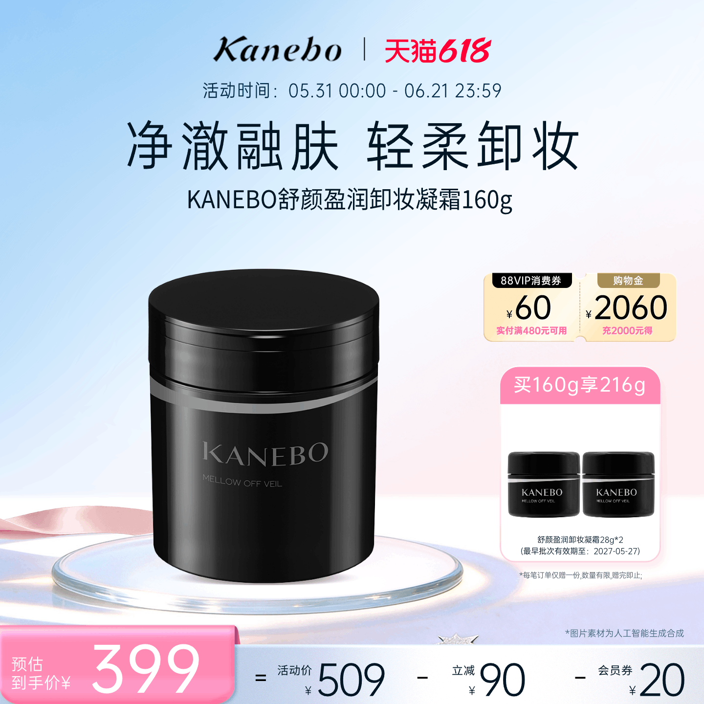 KANEBO嘉娜宝佳丽宝舒颜盈润卸妆凝霜净澈轻柔卸妆膏
