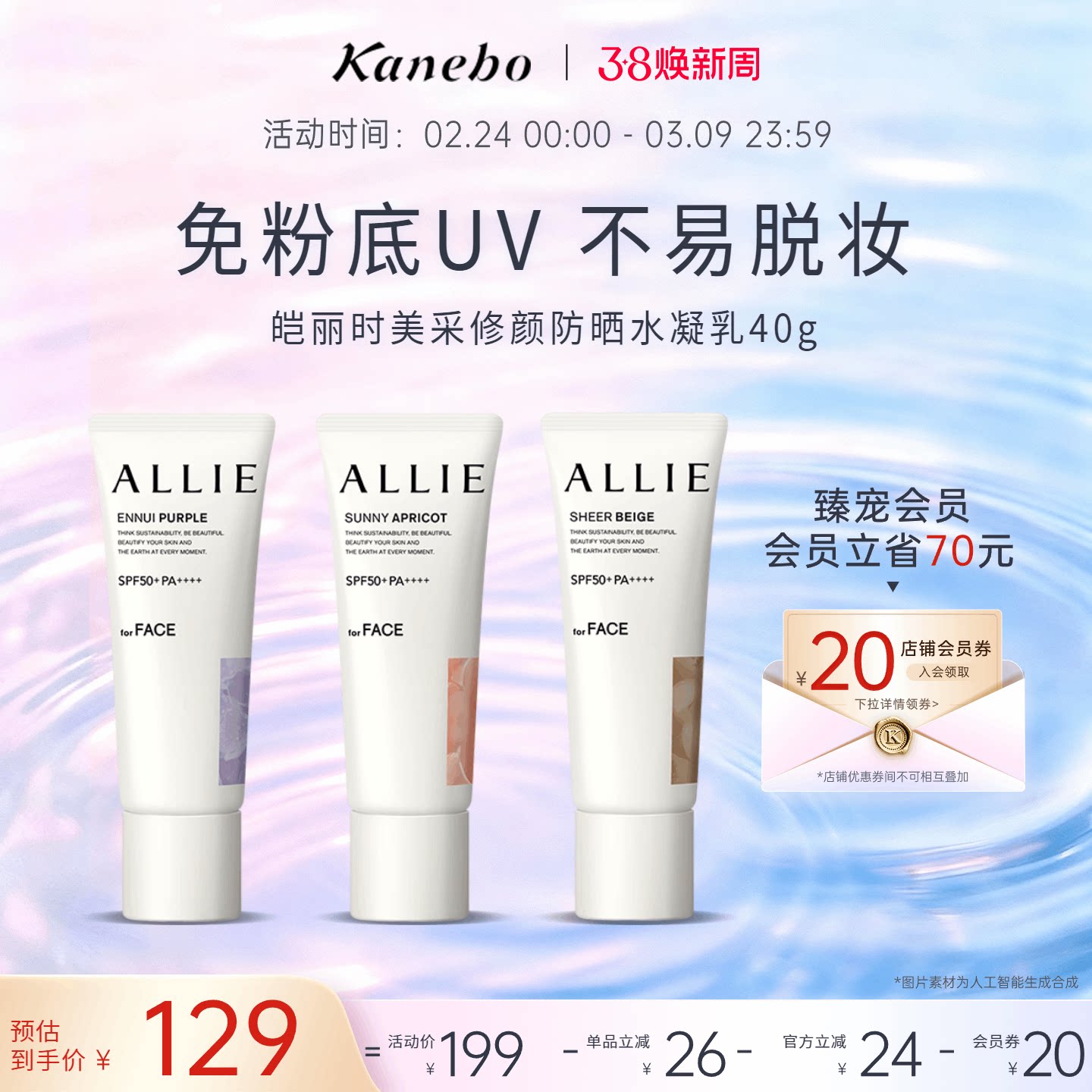 【38现货】Kanebo嘉娜宝佳丽宝皑丽时美采修颜防晒霜妆前隔离乳