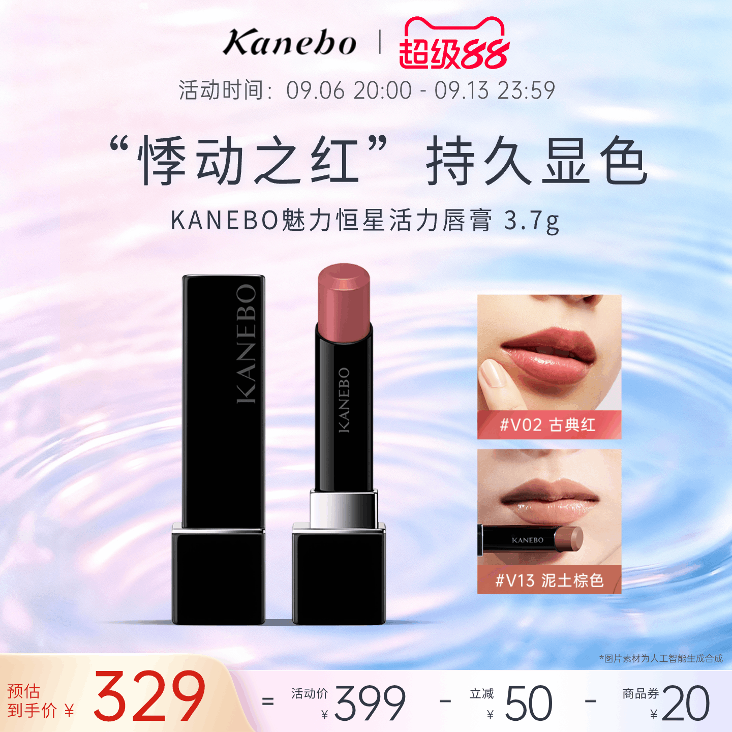 KANEBO嘉娜宝魅力恒星活力唇膏多色新品滋润亮泽口红持久显色图片