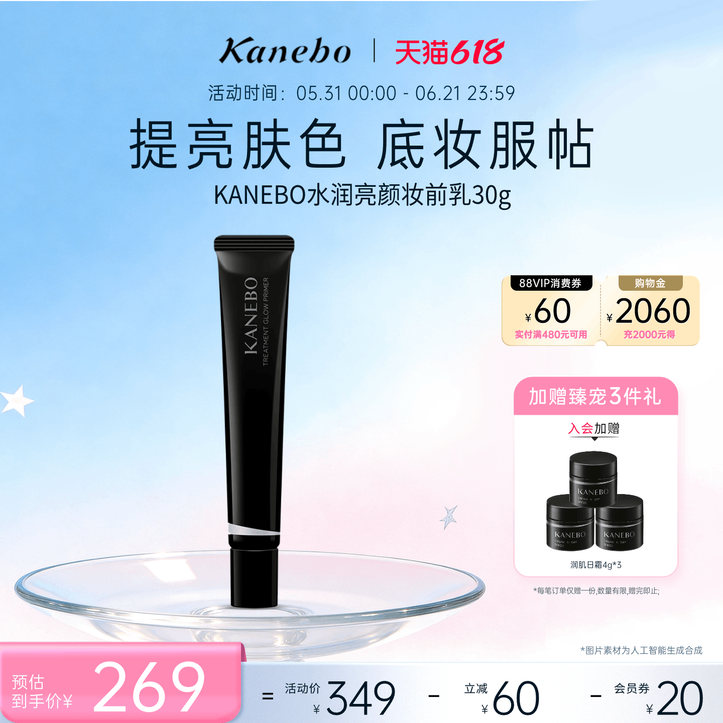 Kanebo嘉娜宝隔离妆前乳提亮修饰肤色防晒妆前乳三合一
