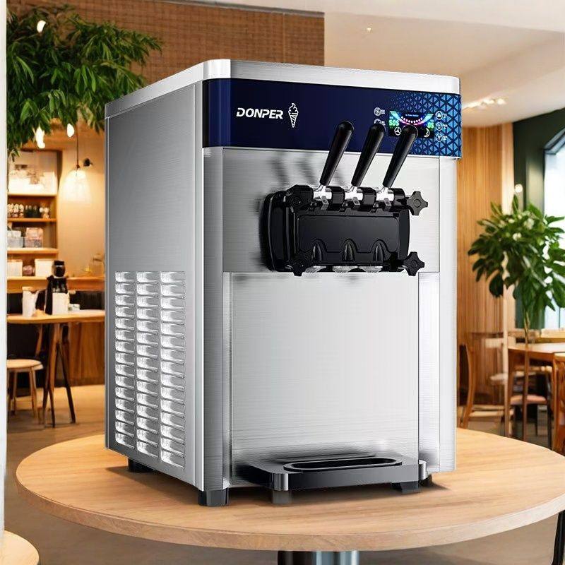 户外无电冰淇淋机流动摆摊小型全自动软冰激淋甜筒机商用圣代设备