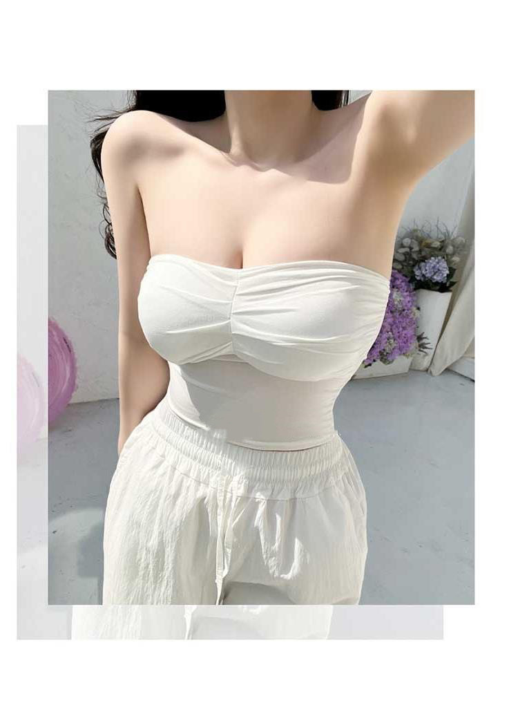 图图小有名气的辣妹高级感纯欲女人味内搭外穿抹胸上衣