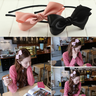 韩版名媛优雅蝴蝶结压发布艺缎带头箍发饰头饰品压发细发箍发卡女