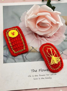 新年发夹纯手工钩织BB夹红色喜庆红包灯笼边夹刘海夹子发饰头饰品