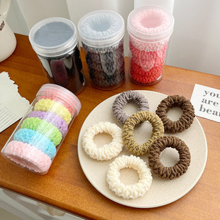 6条罐装 加粗加厚发圈高弹力发绳无接缝皮筋高马尾头绳发饰头饰品