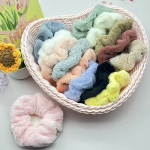 秋冬毛绒大肠发圈毛毛发绳简约百搭柔软扎马尾皮筋头绳发饰头饰品