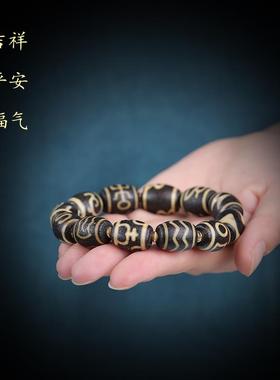 2026西藏玛瑙九眼天珠手串男款藏式三眼文玩佛珠转运珠多宝手链女