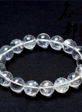 2026收藏级天然透明白水晶手链手串时尚简约素珠男女手串转运水晶