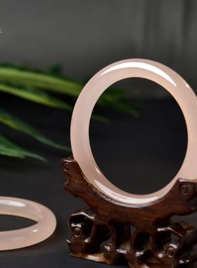 2026玉镯女藕粉东海水晶玛瑙玉髓翡翠玉石手链串和田玉镯子阿富汗