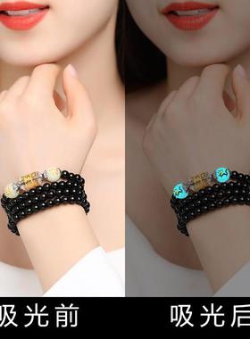 2026男士夜光手链黑曜石韩版佛珠多圈手串女生肖潮男学生招财水晶