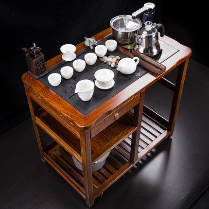 花梨木茶车乌金石实木茶台茶桌