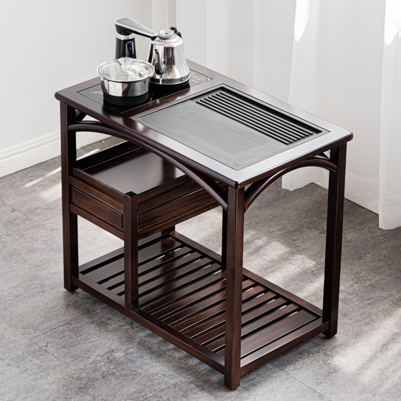 新中式茶车原木榫卯乌檀木