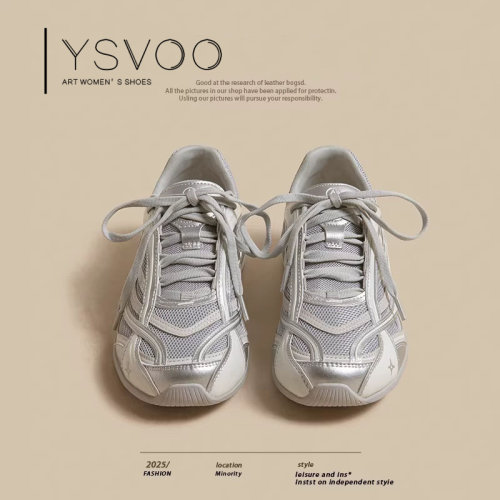 YSVOO厚底老爹鞋女2026新款网面透气百搭运动休闲阿甘鞋不累脚