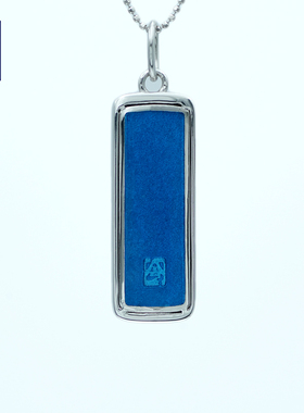 必有后福！原创手绘真珐琅魔鬼鱼项链女 纯银深海蓝吊坠 开运好礼