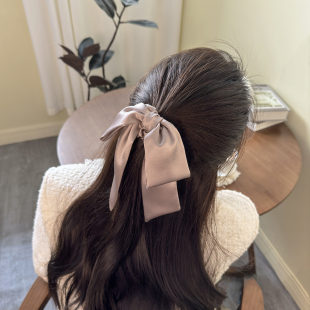 公主落难发圈女真丝大蝴蝶结发饰头花头饰2026新款 飘带 气质风法式