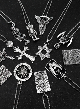 潮酷项链男生百搭小众高街毛衣链