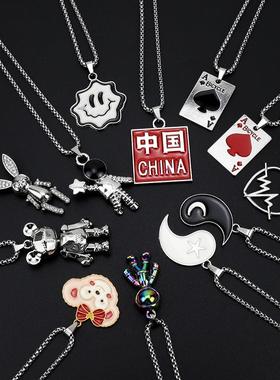 新款文字中国牌项链女毛衣链饰品