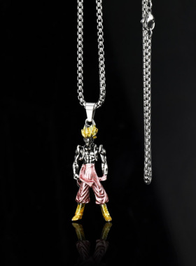 韩版龙珠超级赛亚人项链男生潮酷朋克毛衣链长款嘻哈百搭配饰新款