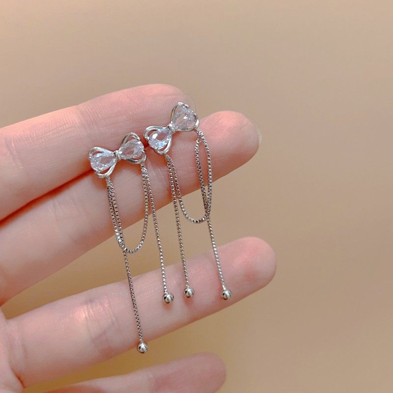 礼轩 925纯银蝴蝶结锆石耳钉女耳线新款2025爆款水钻养耳小众蝴蝶,饰品/流行首饰/时尚饰品新,耳钉,淘宝优惠券,粉丝福利购,淘宝优惠卷