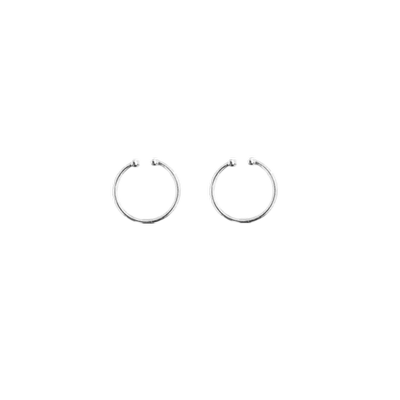 999纯银耳环男女圆圈轻奢高级小众设计感双头珠防掉素圈爆款耳饰