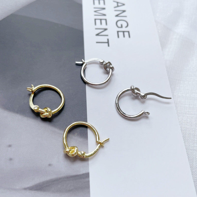 s999纯银耳环圆脸耳饰小众设计感高级耳钉素圈轻奢圆圈韩耳坠耳圈