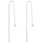 礼轩 s999纯银圆珠耳线长款豆豆耳环养耳洞足银睡觉免摘女显脸瘦