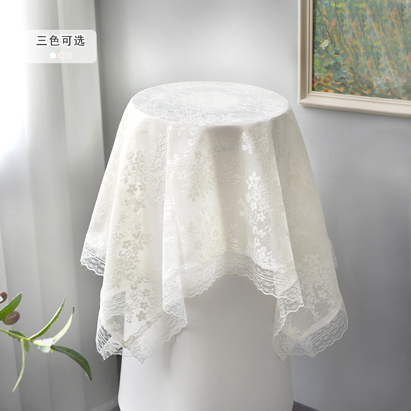 圆柱柜机空调盖巾蕾丝布艺防尘立式圆凳格力美的圆形空调盖布罩子