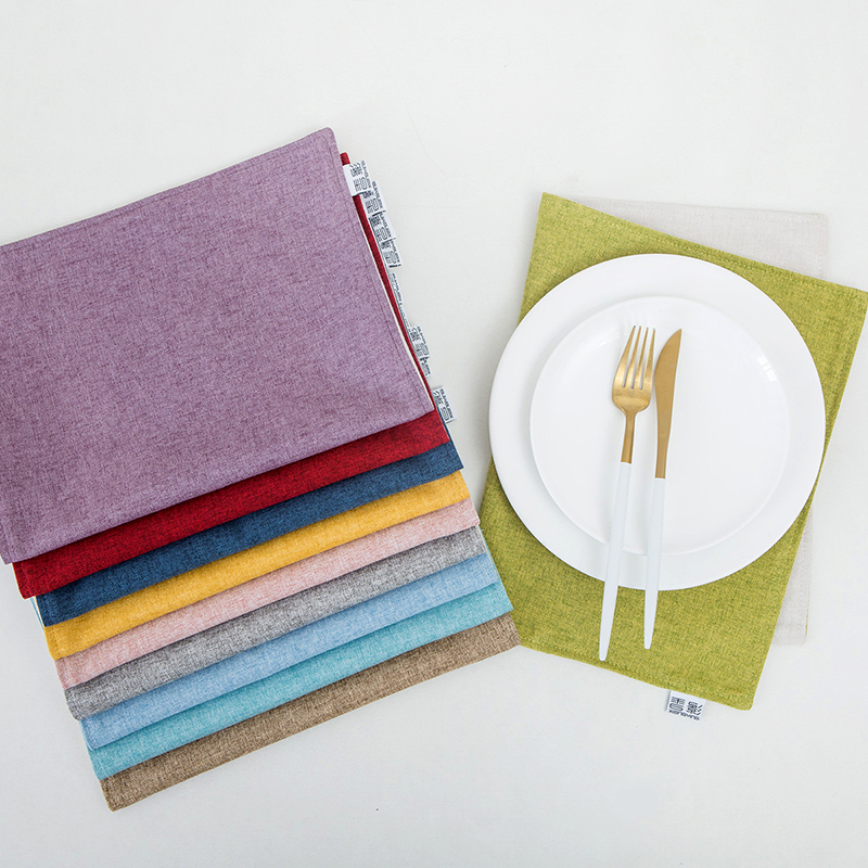 棉麻纯色日式防滑简约现代风餐垫