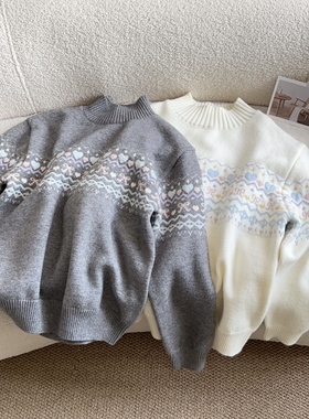 YL 880310 复古花纹毛衣