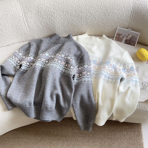 YL 880310 复古花纹毛衣