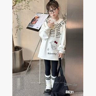 M家 8631 小猫一体磨毛打底衫