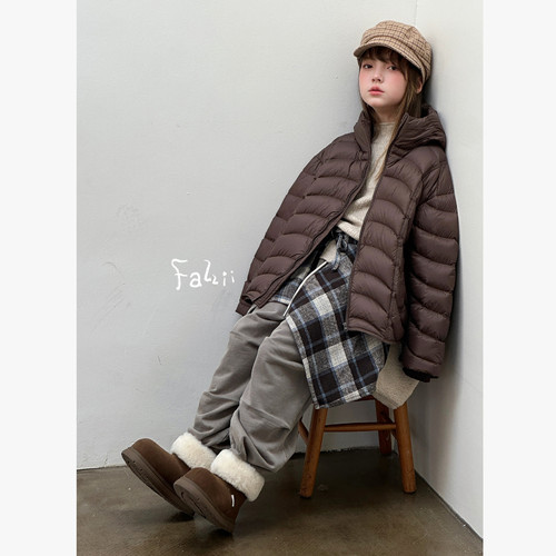 FAZ 6799 格子屁帘一体绒运动裤