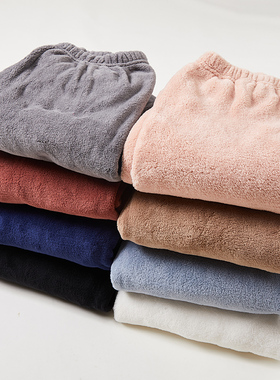 暖暖裤秋冬女加绒加厚珊瑚绒长裤宽松束脚居家休闲裤大码外穿睡裤