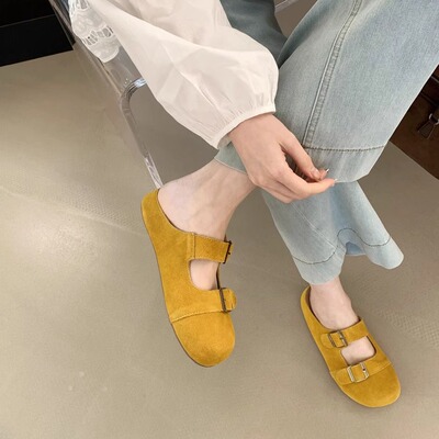 真皮勃肯鞋女外穿丑萌凉拖鞋