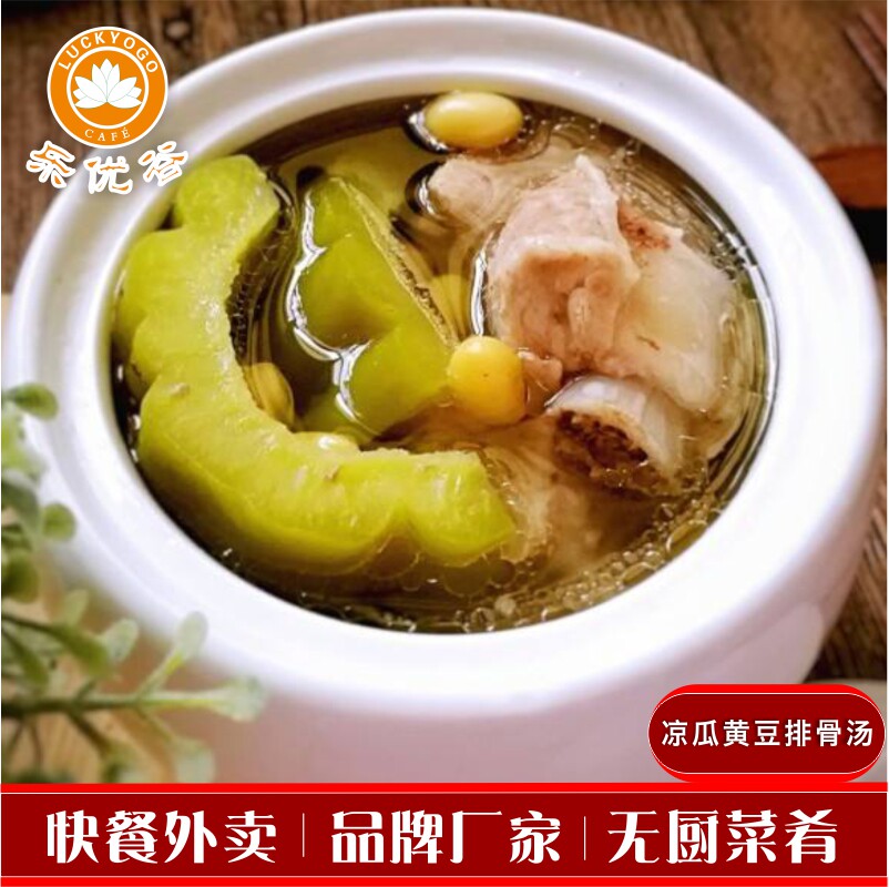 乐优谷广东老火汤凉瓜黄豆炖排骨汤滋补炖汤料理包冷冻即食预制菜