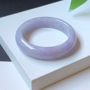 54圈6N7704平安镯 大艺珠宝春彩紫罗兰缅甸天然A货翡翠手镯玉镯子