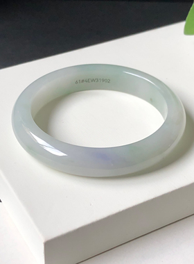 61圈4EW31902平安镯 大艺珠宝冰糯春彩紫飘绿缅甸天然翡翠A货手镯