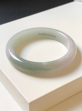 54圈2EW21505平安福 大艺珠宝糯种油青半山水缅甸天然翡翠A货手镯