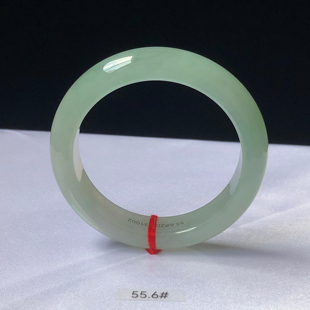 55圈2DW31002平安镯 大艺珠宝冰种甜阳绿飘绿缅甸天然A货翡翠手镯