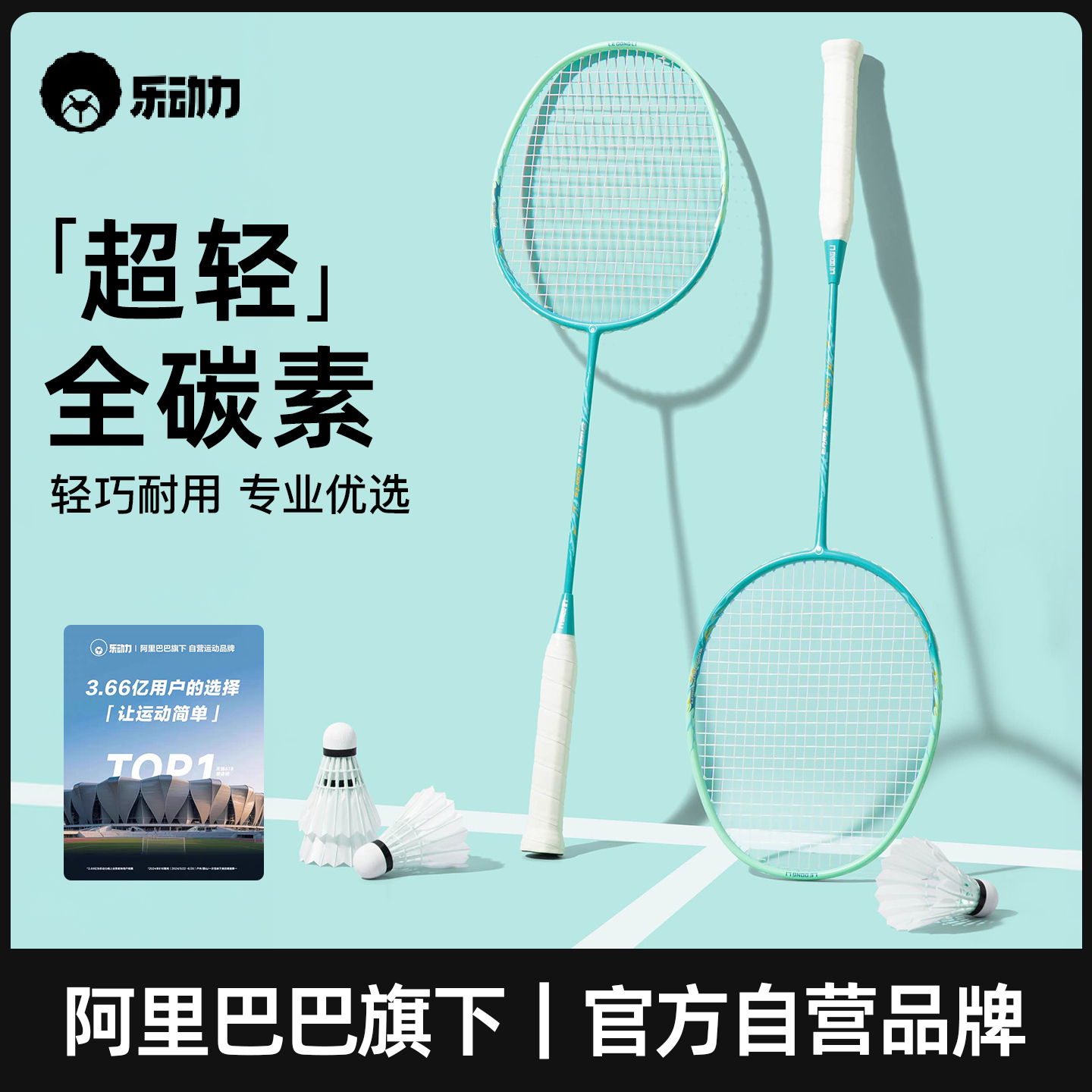乐动力羽毛球拍全碳素超轻